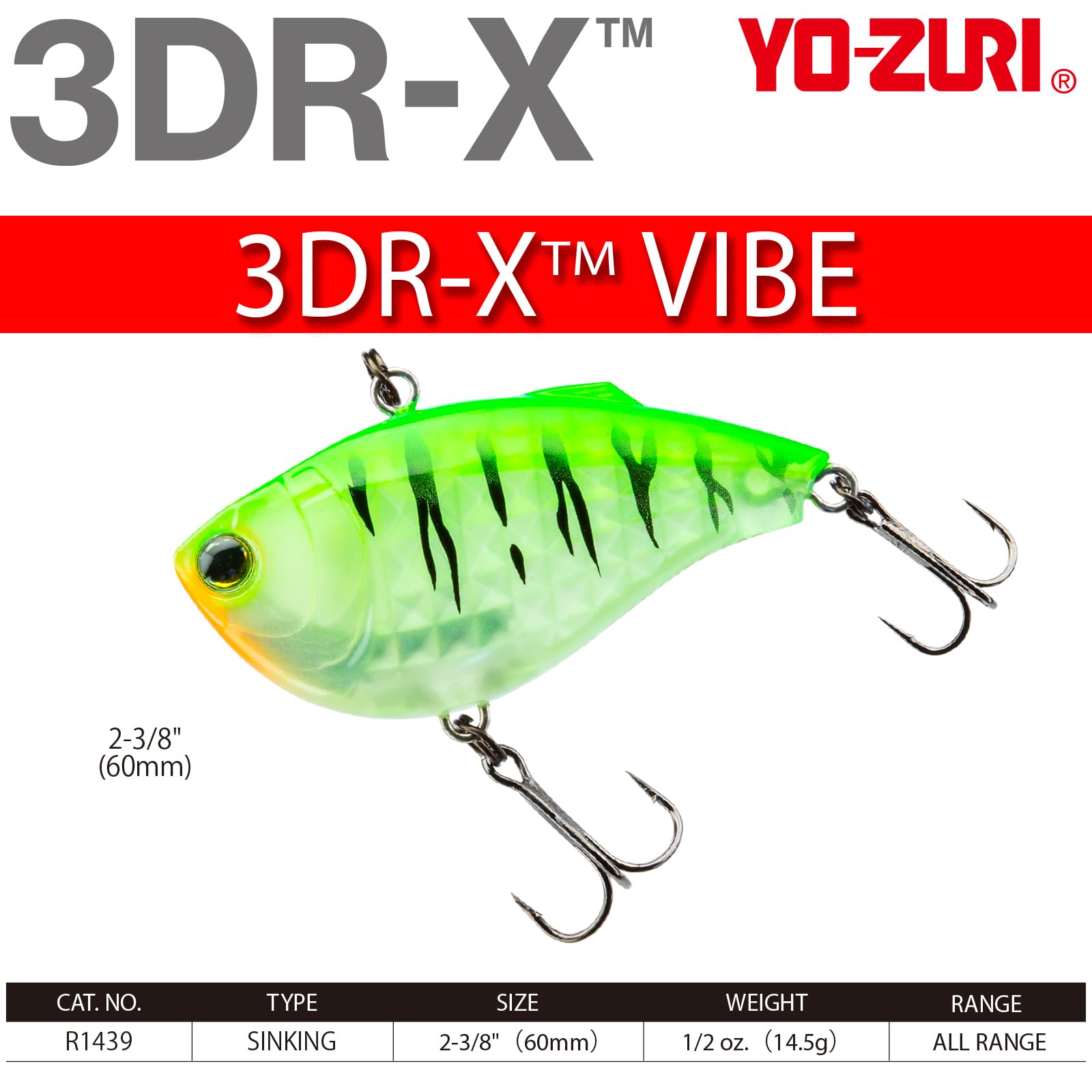 Yo-Zuri R1439-UPUT: 3Dr-X Vibe (P) 60 mm 6 mm, Uv Purple Tiger
